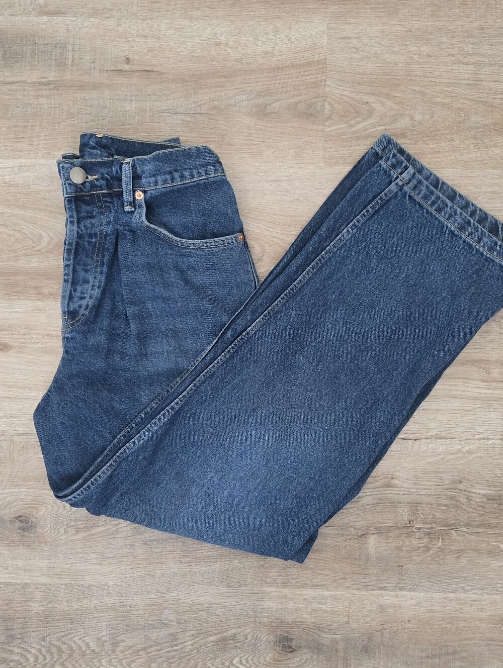 RAEY Extra-Fold Blue Wide-leg Denim Jeans
